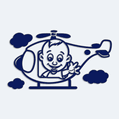 Samolepka na auto kluk ve vrtulnku