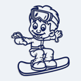 Samolepka dt v aut kluk na snowboardu