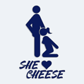 Samolepka na auto s npisem She love cheese