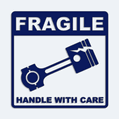 Samolepka s npisem FRAGILE - HANDLE WITH CARE