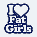 Samolepka na auto s npisem I Love Fat Girls