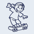 Samolepka dt v aut kluk na skateboardu