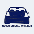 Nlepka na auto s npisem No fat chicks