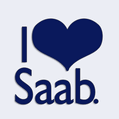 Samolepka na auto s npisem I love Saab