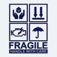 Samolepka na auto s npisem Fragile handle with care