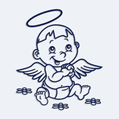 Samolepka dítě v autě - kluk anděl