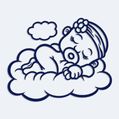 Samolepka dítě v autě dívenka v oblacích