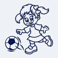 Samolepka dítě v autě fotbalistka s míčem