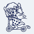 Samolepka dítě v autě holčička na kolobrndě