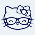 Samolepka na auto Hello Kitty s brýlemi