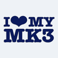 Nálepka na auto s nápisem I love my MK3