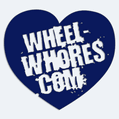 Samolepka na auto srdce s npisem Wheel Whores Com