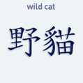 Samolepka na auto s čínským znakem Wild Cat