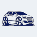 Nálepka na auto karikatura Audi A3