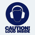 Samolepka na auto Caution! Loud inside