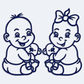 Samolepka dítě v autě dvojčata - miminka