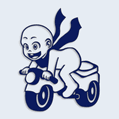 Samolepka dítě v autě mimino na motorce
