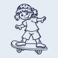 Samolepka dt v aut holka na skateboardu