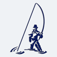 Samolepka na auto silueta rybáře ve vodě