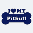 Nálepka na auto s nápisem I love my Pitbull