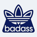 Polep na auto s textem badass logo