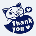 Samolepka kočka s nápisem Thank you