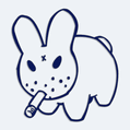 Samolepka králík s cígem na auto