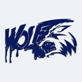 Samolepka vlk s nápisem WOLF