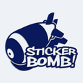 Samolepka s nápisem Sticker Bomb
