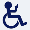 Samolepka invalida s fuckem na auto