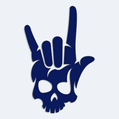 Samolepka na auto skull rock on