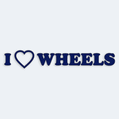 Samolepka na auto s nápisem I Love Wheels