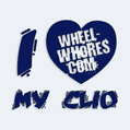 Samolepka na auto s nápisem I love my Clio
