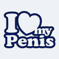 Samolepka na auto s nápisem I love my penis