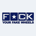 Samolepka na auto s nápisem Fuck your fake wheels