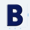 Plastick 3D samolepka - velk psmeno B