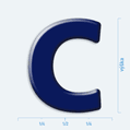 Plastick 3D samolepka - velk psmeno C