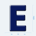 Plastická 3D samolepka - velké písmeno E