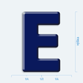 Plastick 3D samolepka - velk psmeno E