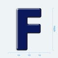 Plastick 3D samolepka - velk psmeno F