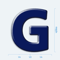 Plastick 3D samolepka - velk psmeno G