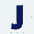 Plastická 3D samolepka - velké písmeno J