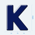 Plastická 3D samolepka - velké písmeno K