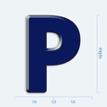 Plastick 3D samolepka - velk psmeno P