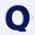 Plastick 3D samolepka - velk psmeno Q