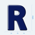 Plastická 3D samolepka - velké písmeno R