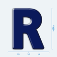 Plastick 3D samolepka - velk psmeno R