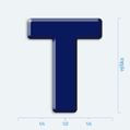 Plastick 3D samolepka - velk psmeno T