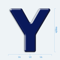 Plastická 3D samolepka - velké písmeno Y