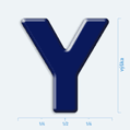 Plastick 3D samolepka - velk psmeno Y
